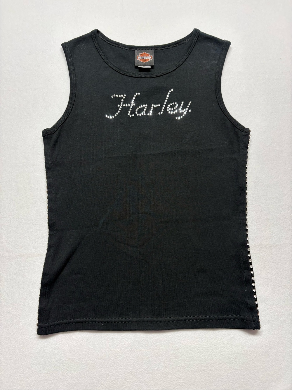 Harley-Davidson Black Rhinestone Logo Studded Tank 2007 hd - Picture 2 of 9